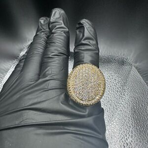 Gold Moissanite oval ring